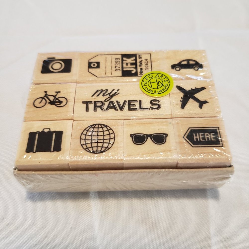Kelly Purkey MY TRAVELS for Planner Journal Mounted Rubber Stamp Set Hero Arts
